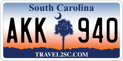 SC license plate AKK940