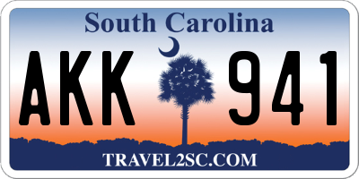 SC license plate AKK941