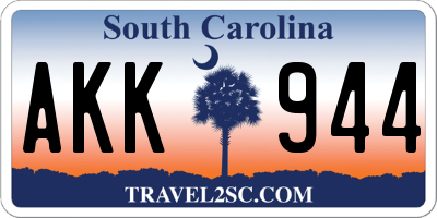 SC license plate AKK944