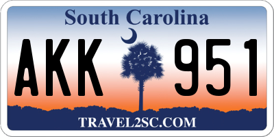 SC license plate AKK951