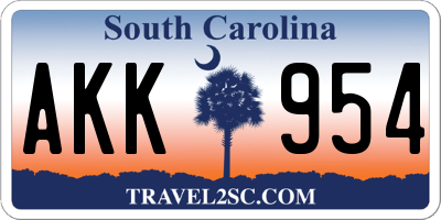 SC license plate AKK954