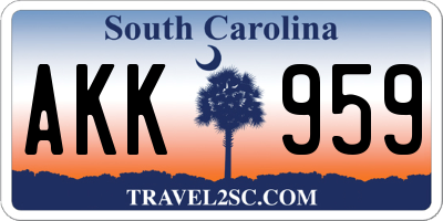 SC license plate AKK959