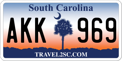 SC license plate AKK969