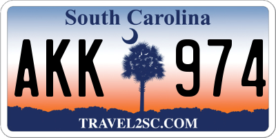 SC license plate AKK974