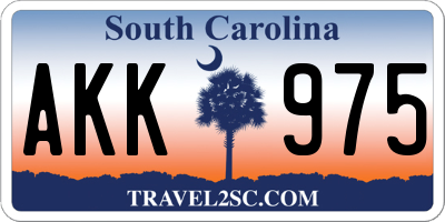 SC license plate AKK975