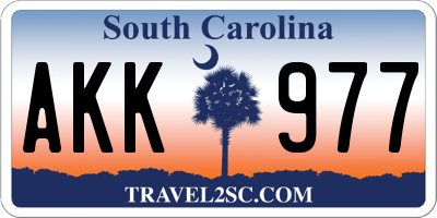 SC license plate AKK977