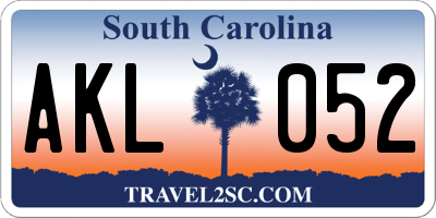 SC license plate AKL052