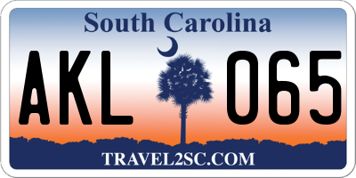 SC license plate AKL065