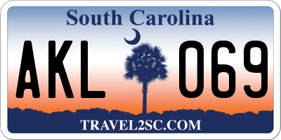 SC license plate AKL069