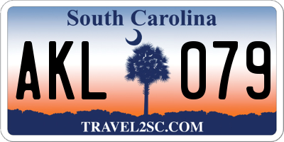 SC license plate AKL079