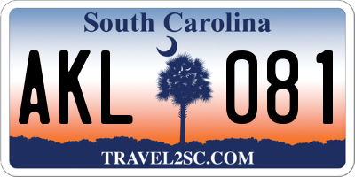 SC license plate AKL081