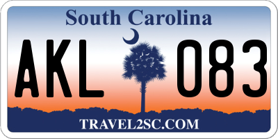 SC license plate AKL083