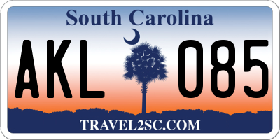 SC license plate AKL085