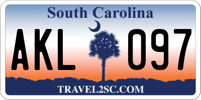 SC license plate AKL097
