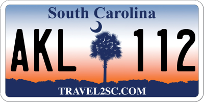 SC license plate AKL112