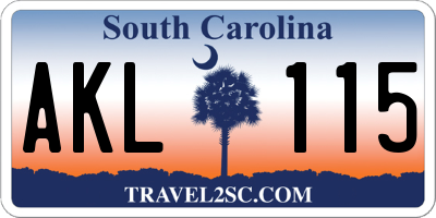 SC license plate AKL115