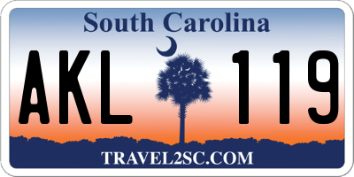 SC license plate AKL119