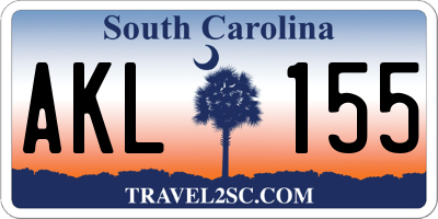 SC license plate AKL155