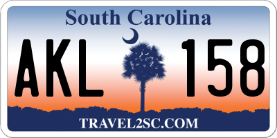 SC license plate AKL158