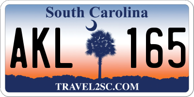 SC license plate AKL165