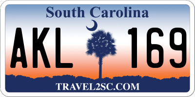 SC license plate AKL169