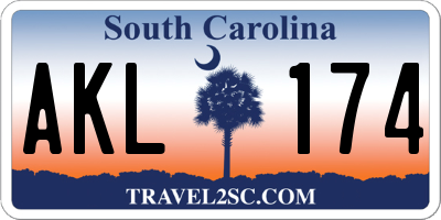 SC license plate AKL174
