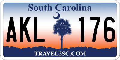 SC license plate AKL176