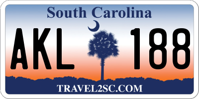 SC license plate AKL188