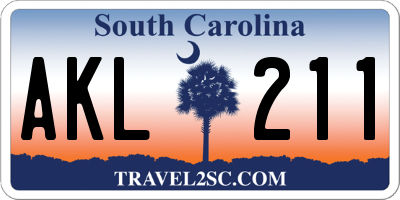 SC license plate AKL211