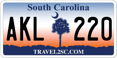 SC license plate AKL220