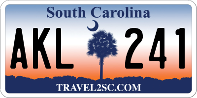 SC license plate AKL241