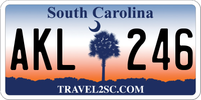 SC license plate AKL246