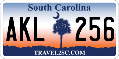 SC license plate AKL256