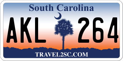 SC license plate AKL264