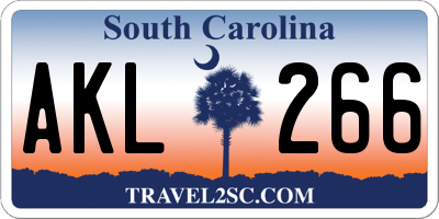 SC license plate AKL266