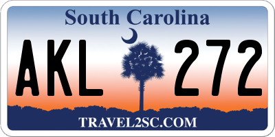 SC license plate AKL272