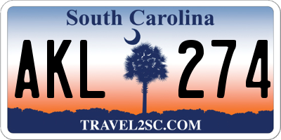 SC license plate AKL274