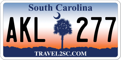 SC license plate AKL277