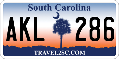 SC license plate AKL286
