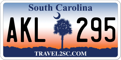 SC license plate AKL295