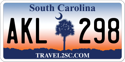 SC license plate AKL298