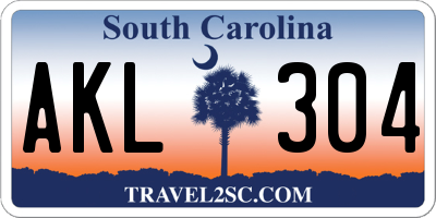 SC license plate AKL304