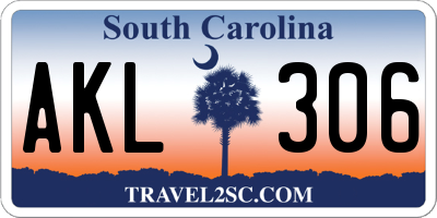 SC license plate AKL306