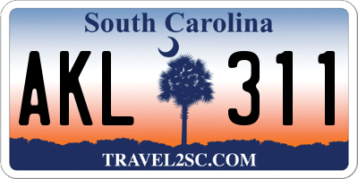 SC license plate AKL311