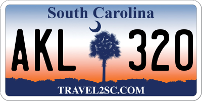 SC license plate AKL320