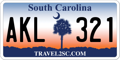 SC license plate AKL321