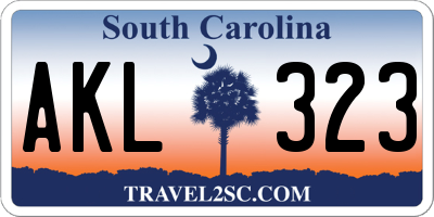 SC license plate AKL323