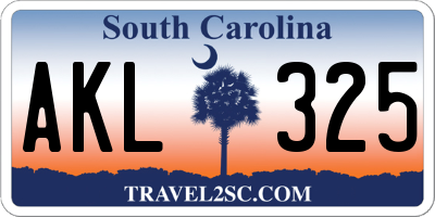SC license plate AKL325