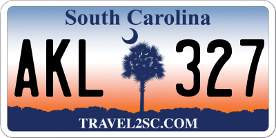 SC license plate AKL327