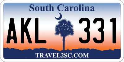 SC license plate AKL331